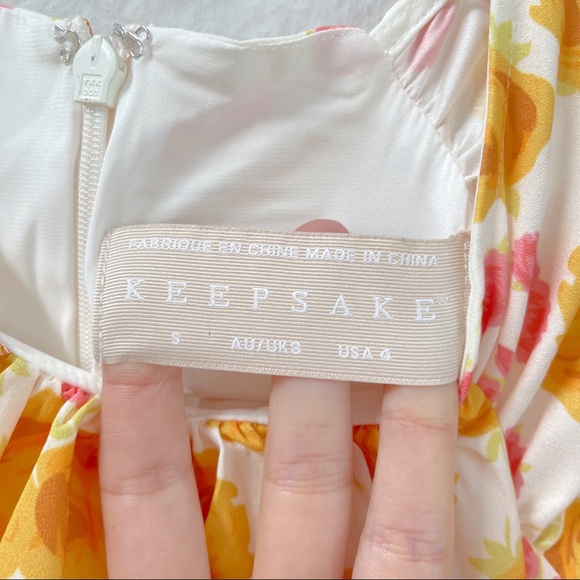 Keepsake Dissolve Short Sleeve Midi Dress Porcelain Rose Size 4 - Picture 4 of 6